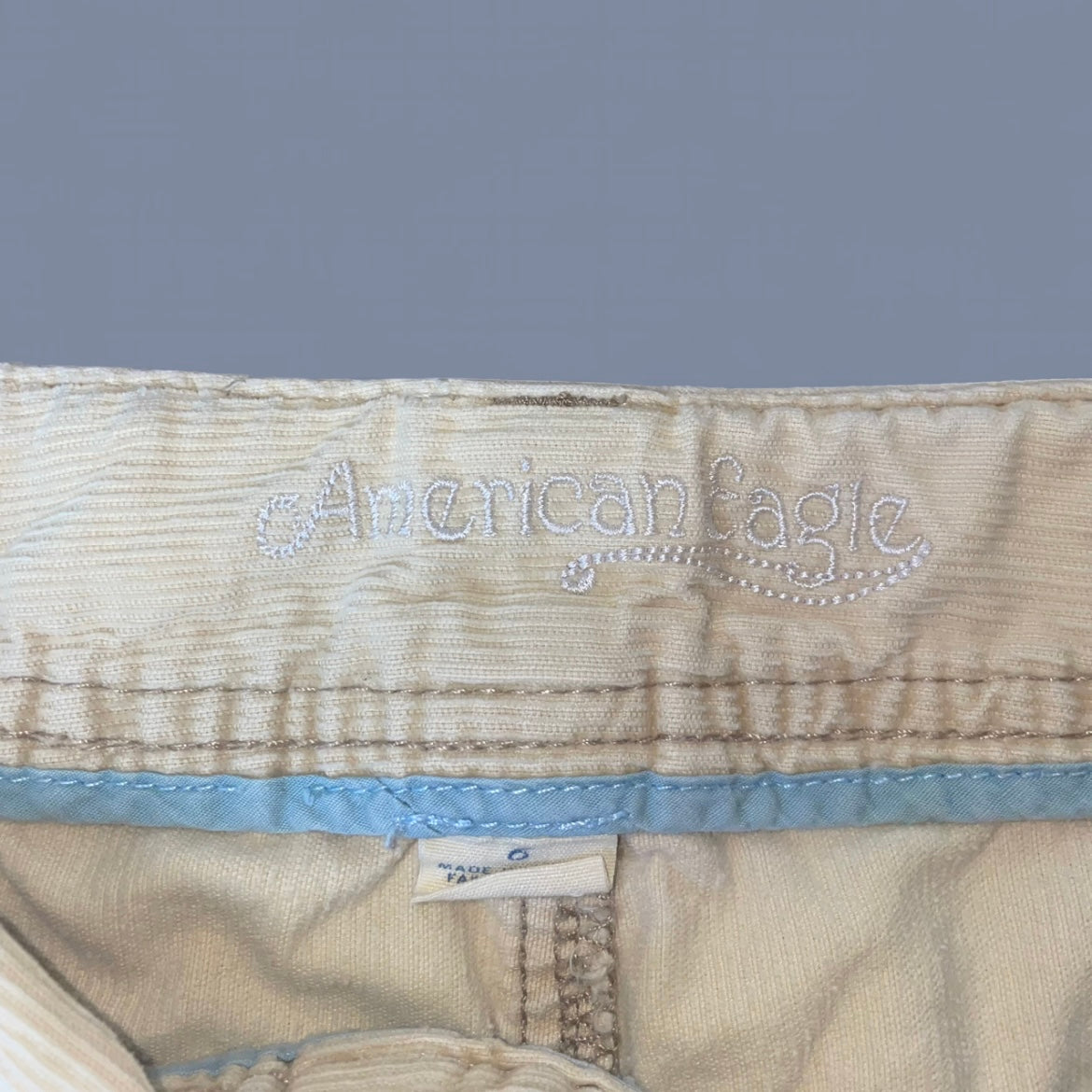 Vintage 00s American Eagle Pale Yellow Mini Skirt
