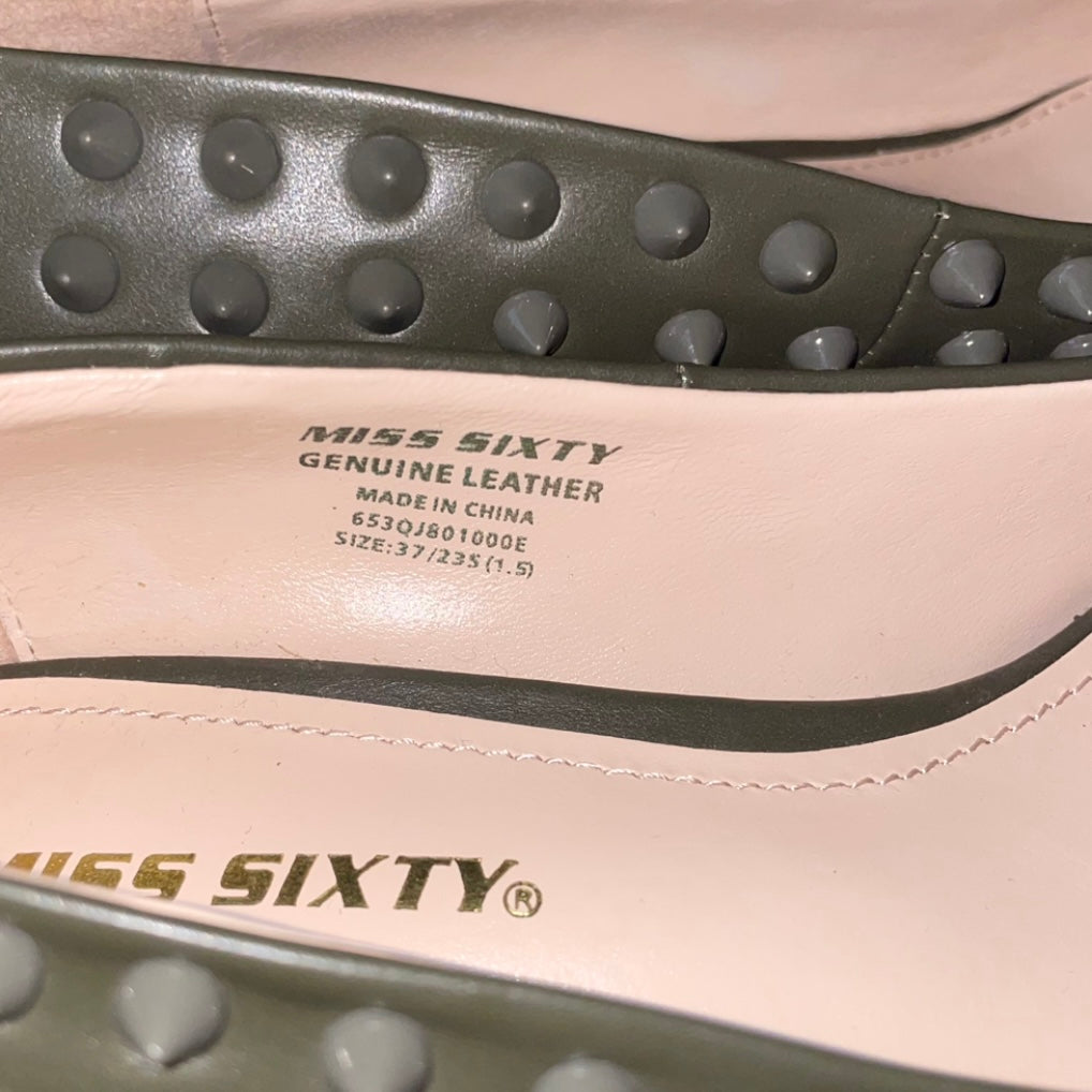 Miss Sixty Gray Spike Kitten Heels