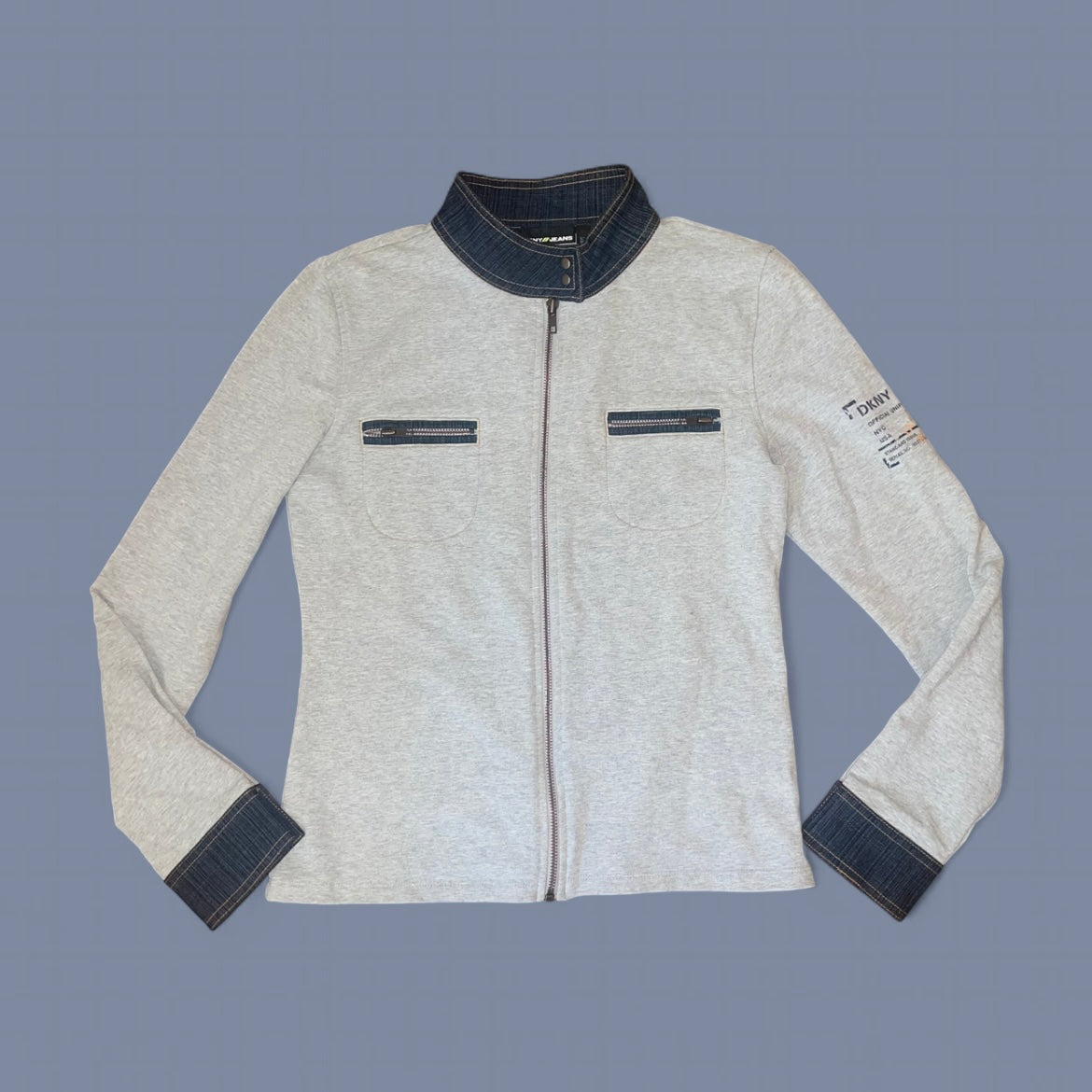 Vintage DKNY Grey Zip Up Sweatshirt