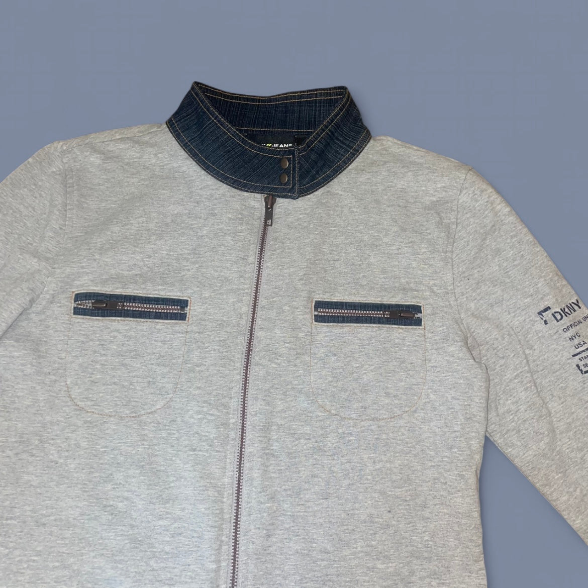 Vintage DKNY Grey Zip Up Sweatshirt