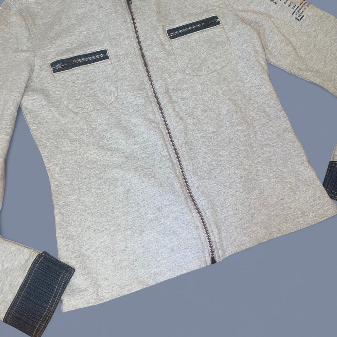Vintage DKNY Grey Zip Up Sweatshirt