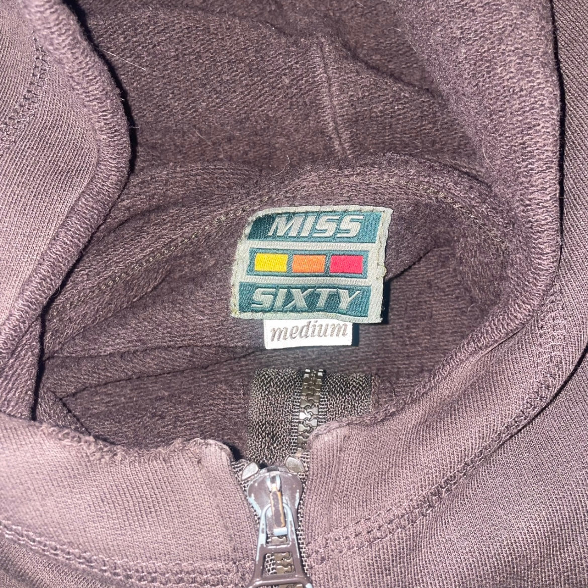Vintage Miss Sixty Brown Zip Up Hoodie