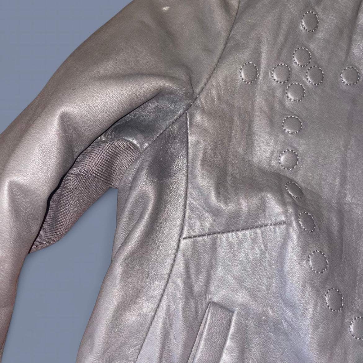 Vintage Diesel Gray Leather Jacket