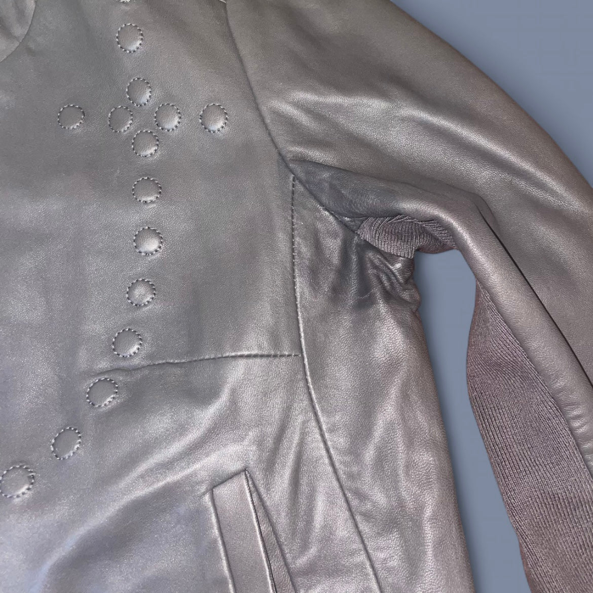 Vintage Diesel Gray Leather Jacket
