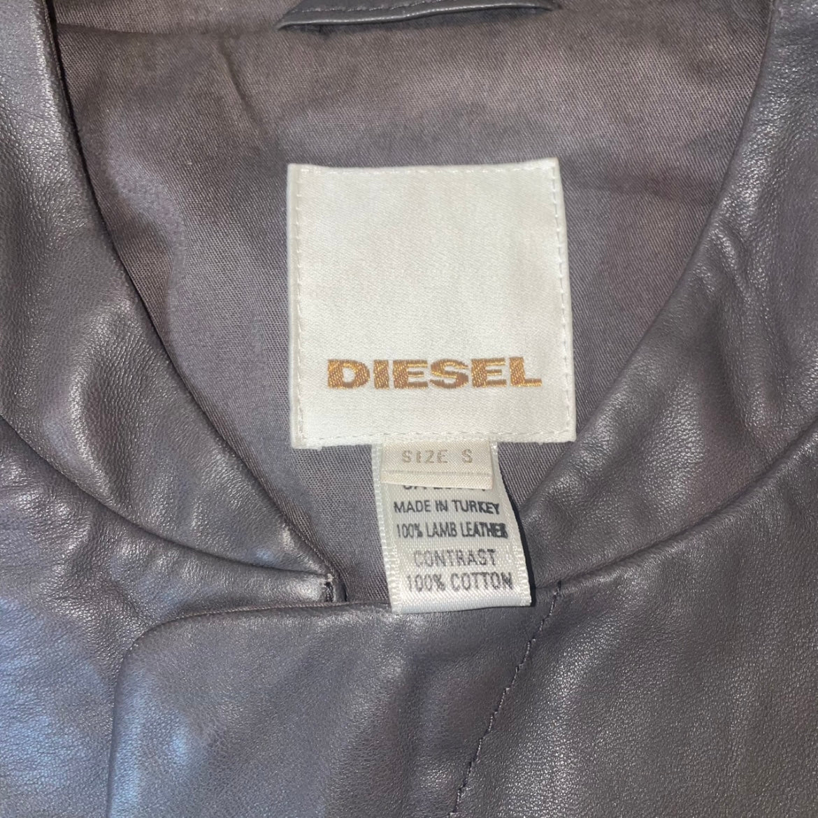 Vintage Diesel Gray Leather Jacket