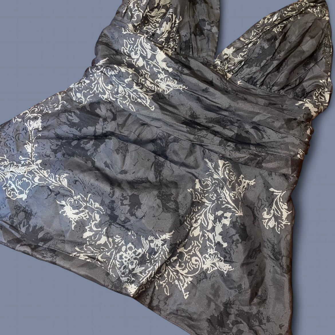 00s Dark Gray Pattern Halter Top
