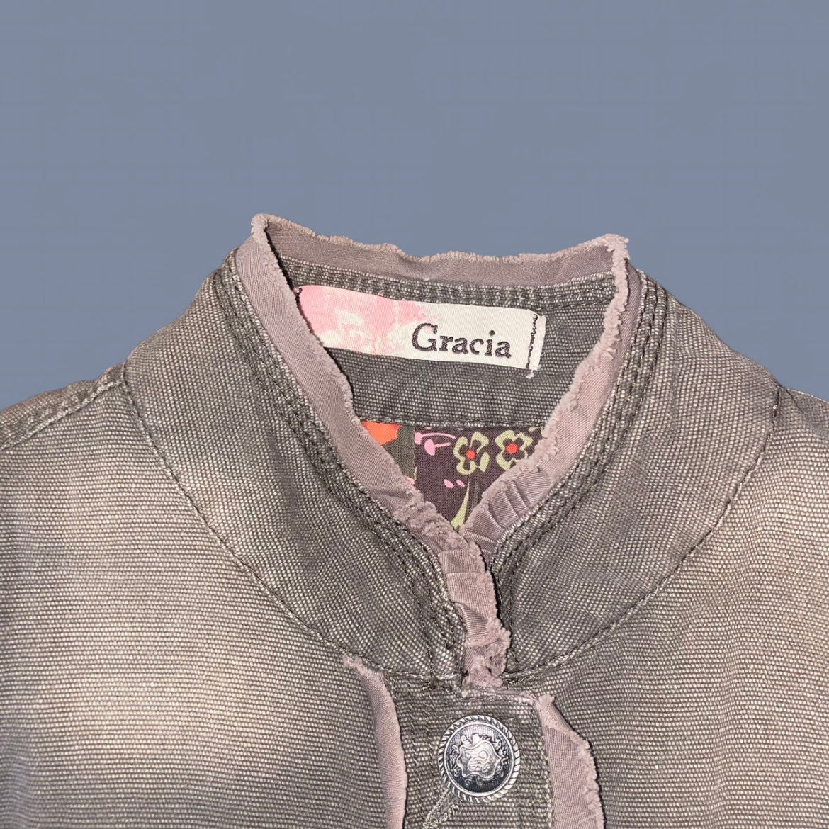 00s Brown Denim Jacket w/ Charm Details