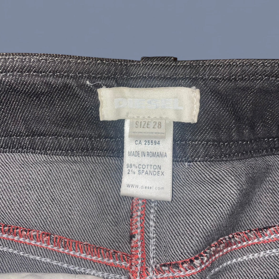 Vintage Diesel Black Denim Midi Skirt