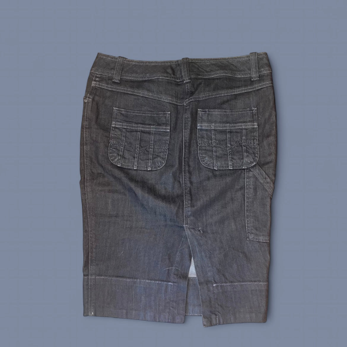 Vintage Diesel Black Denim Midi Skirt
