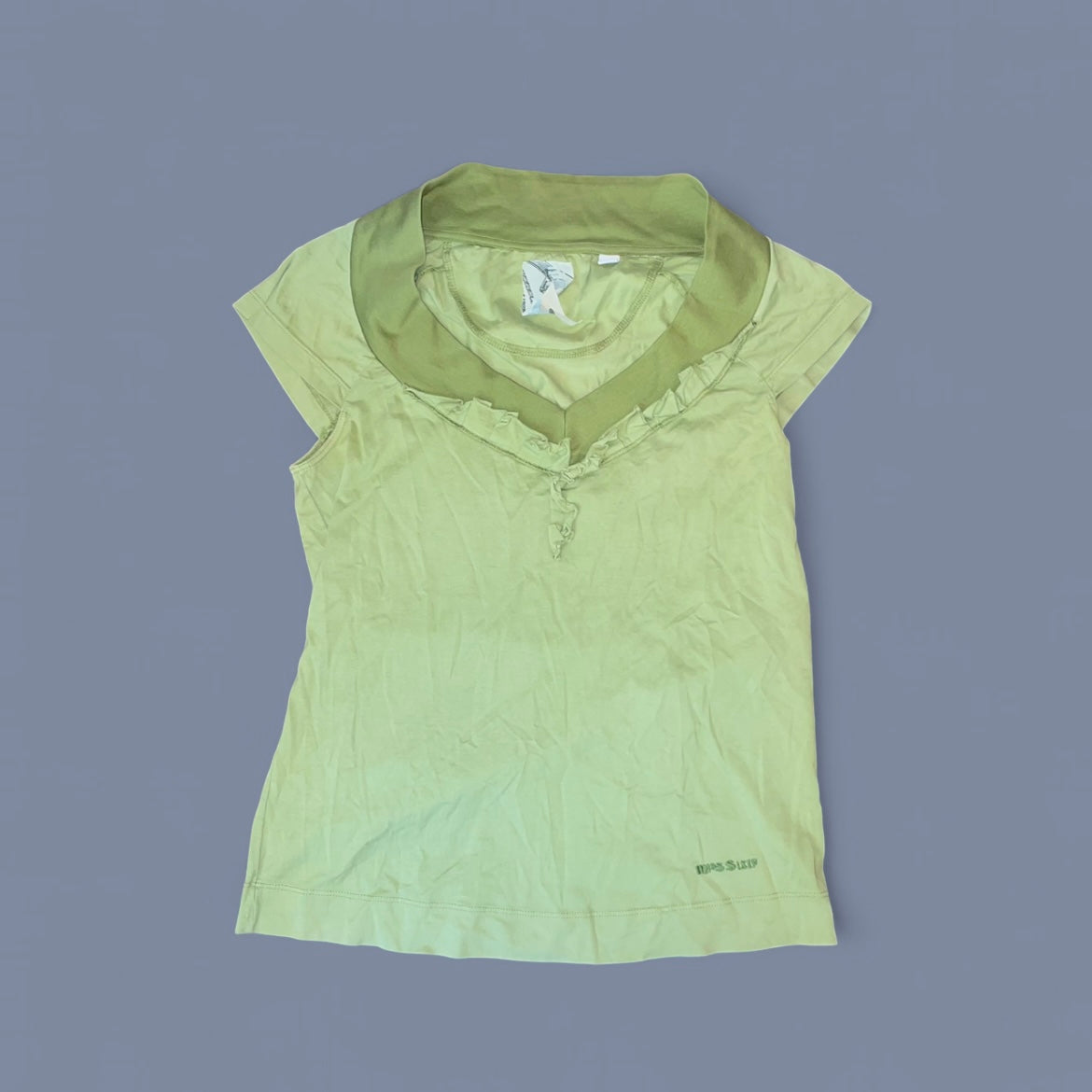 Vintage Miss Sixty Green Ruffle Top