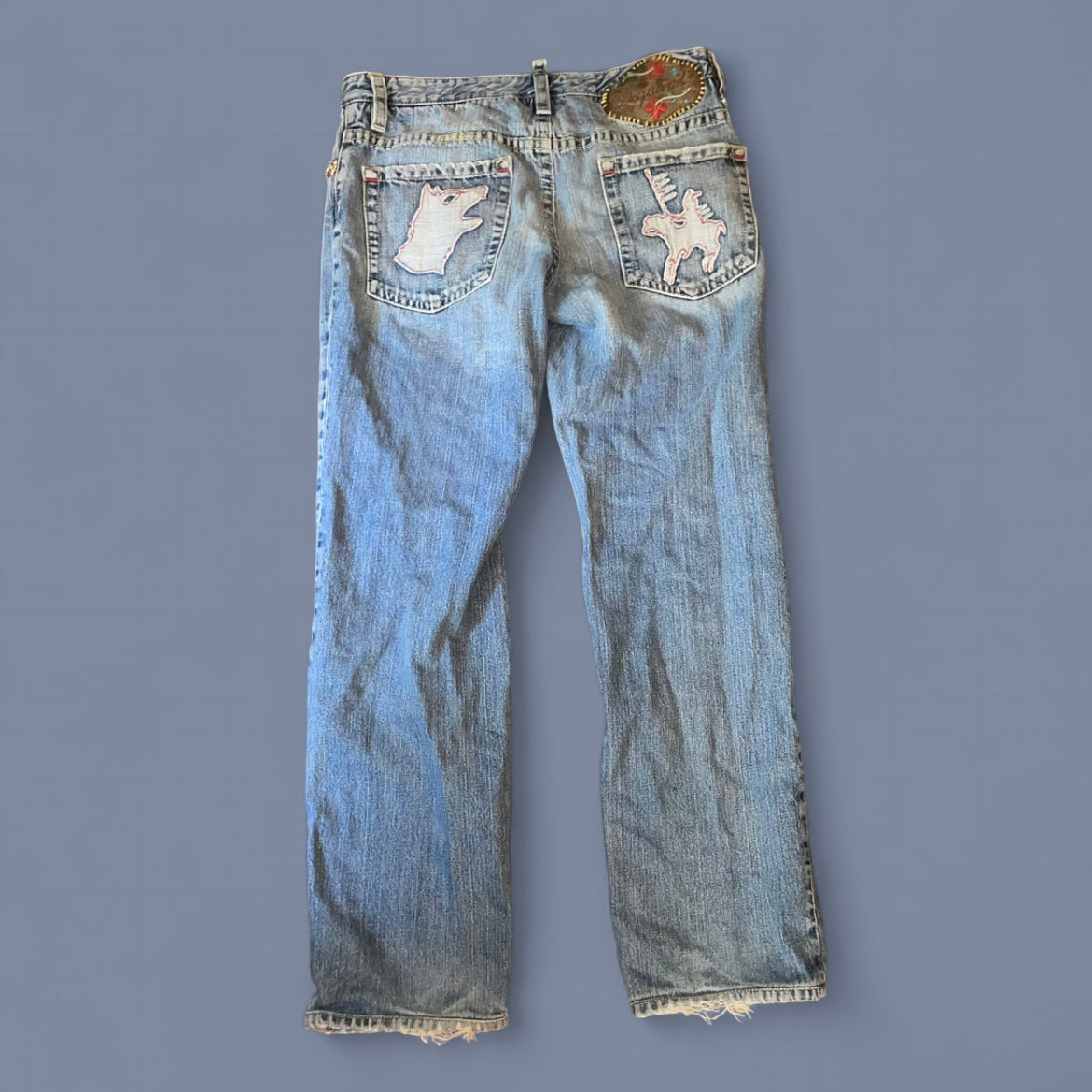 Vintage Dsquared2 Embellished Straight-Leg Jeans
