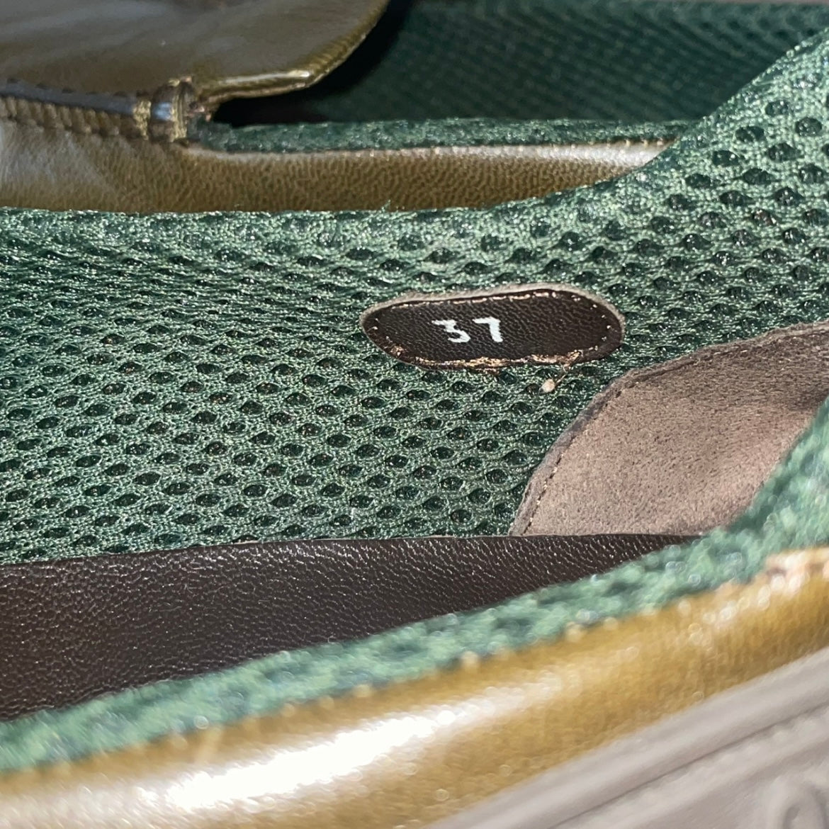 Vintage Miu Miu Dark Green Bubble Sole Loafers