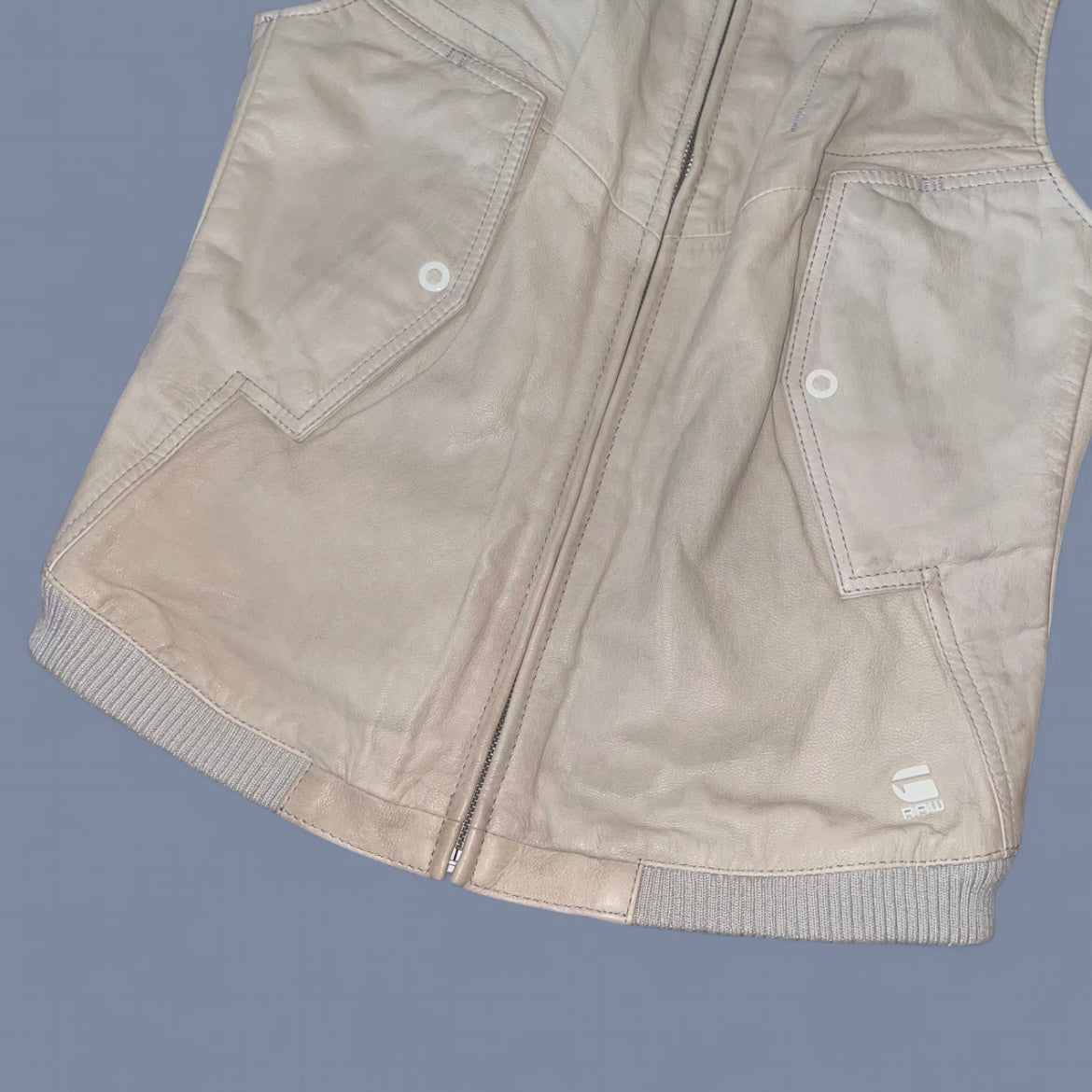 G-Star Tan Leather Utility Style Vest