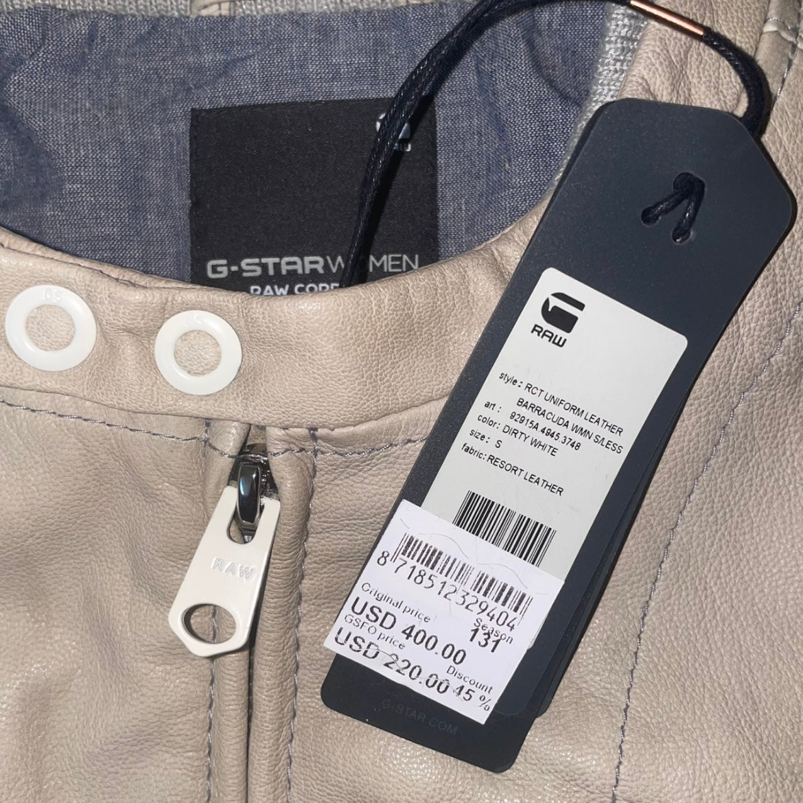 G-Star Tan Leather Utility Style Vest