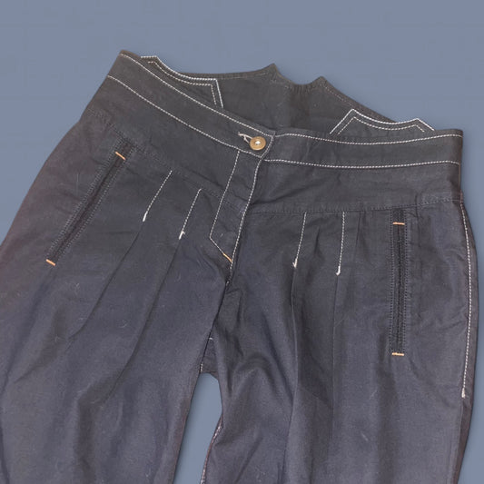 Vintage Cop. Copine Black High-Waisted Suit Trousers