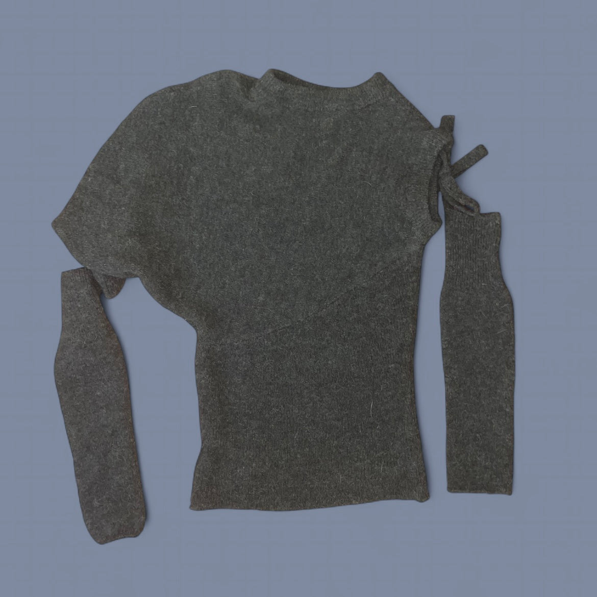 Paloma Wool Dark Gray Wool Asymmetric Sweater