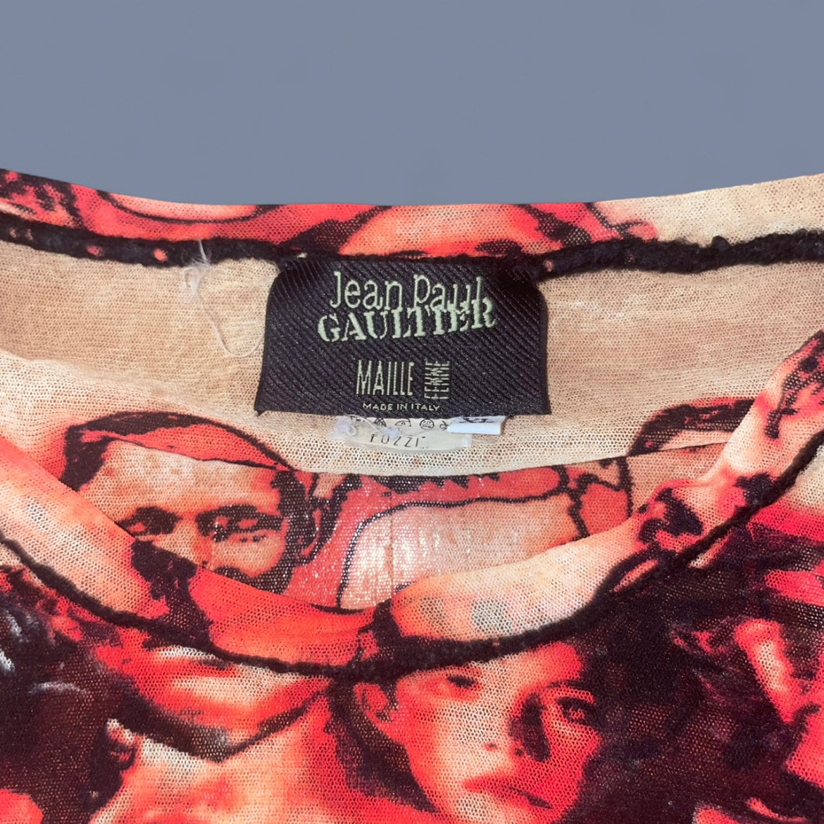 Jean Paul Gaultier Face Graphic Mesh Long Sleeve