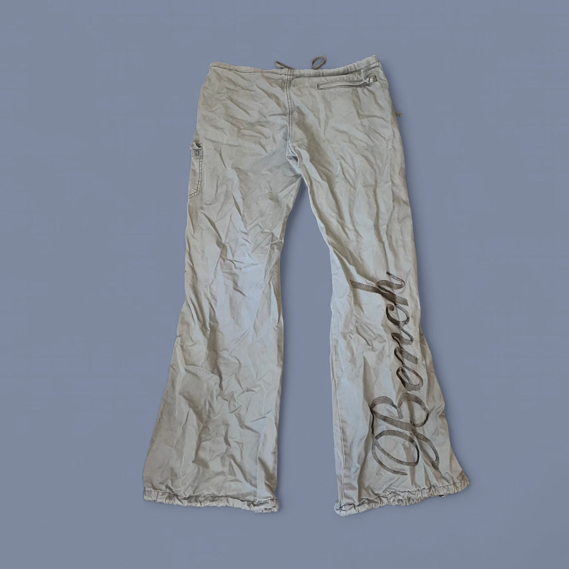 Bench Logo Gray Low Waisted Cargo Pants
