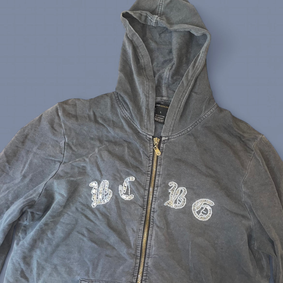 Vintage BCBG Sequin Zip Up Hoodie