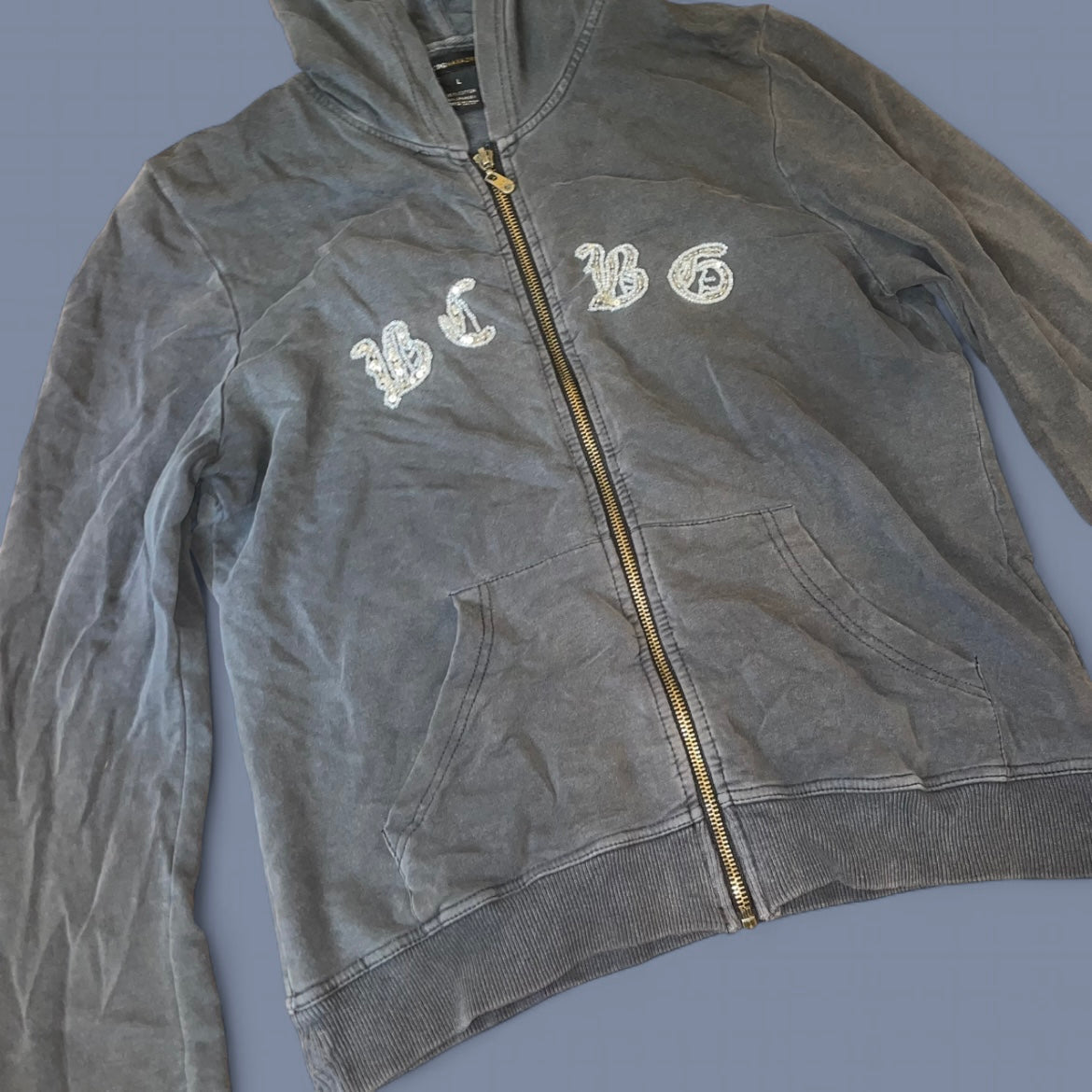 Vintage BCBG Sequin Zip Up Hoodie
