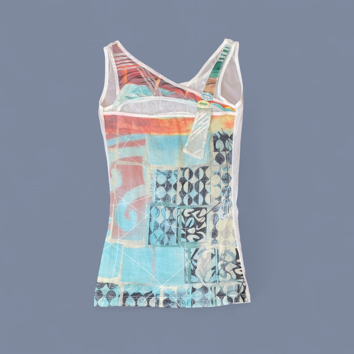 Vintage European Graphic Mesh Tank