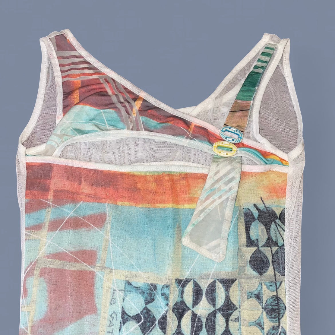 Vintage European Graphic Mesh Tank