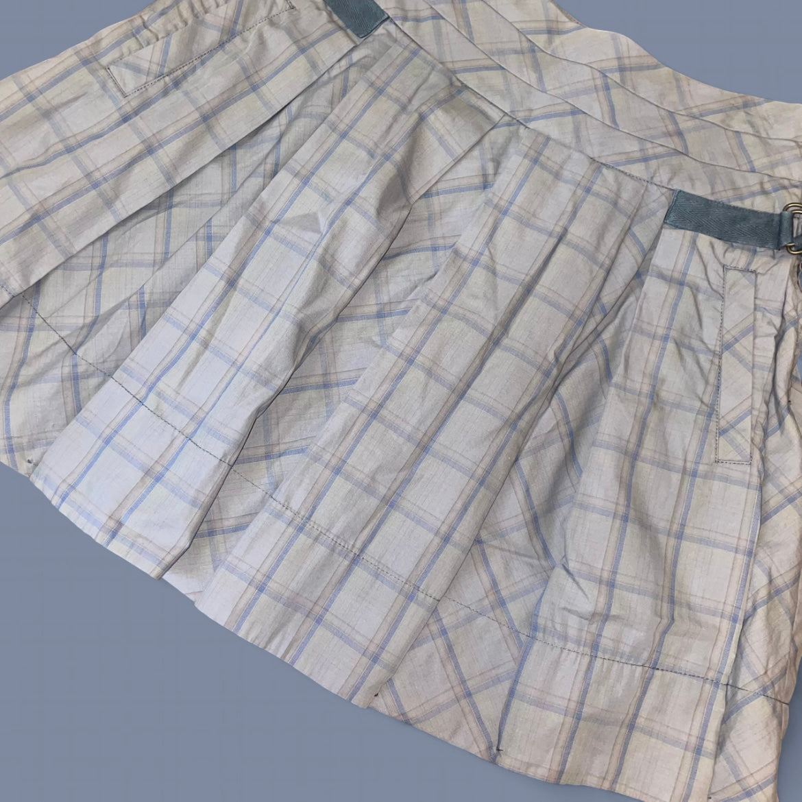 Vintage Gray Plaid Midi Skirt