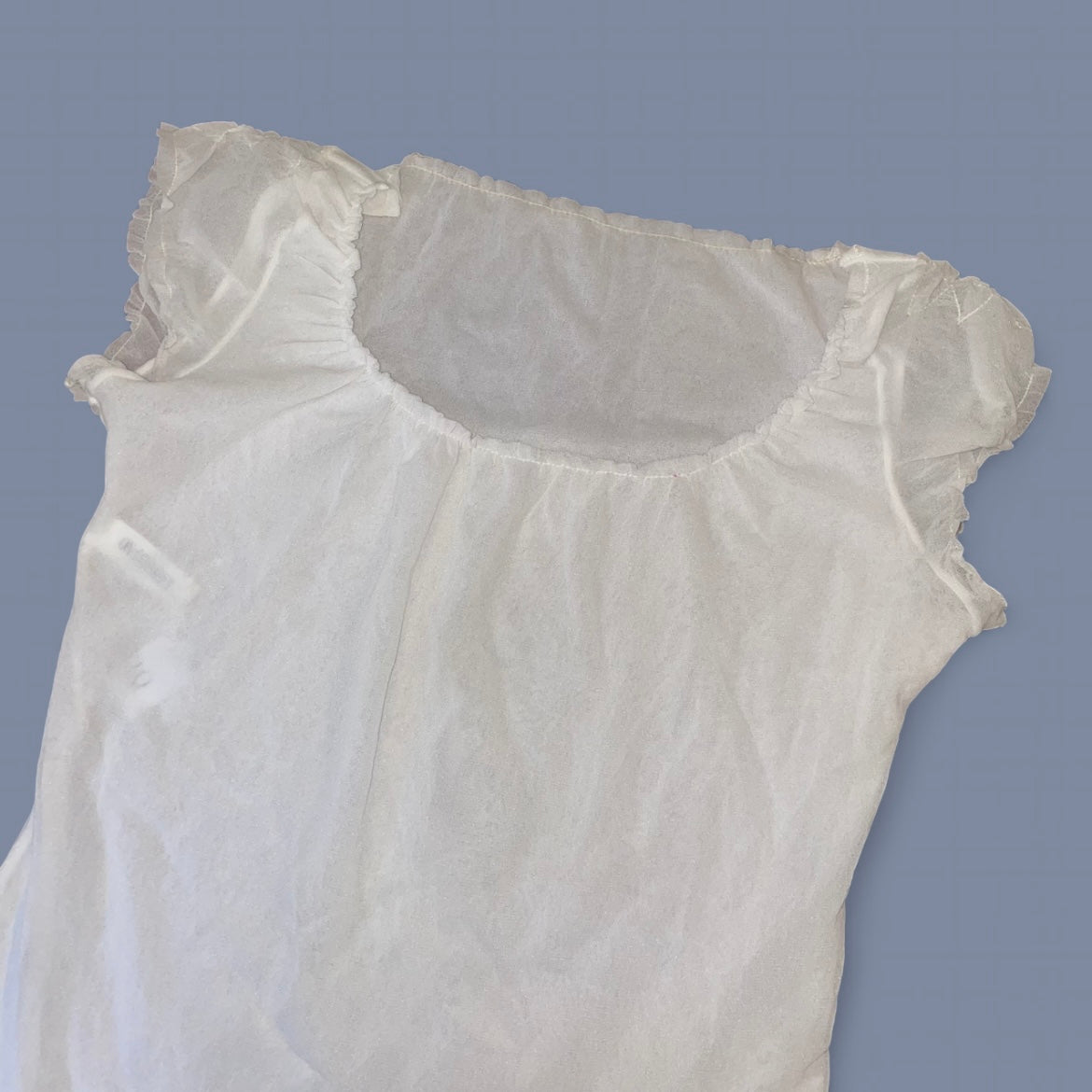 Vintage Sheer White Puff Sleeve Top