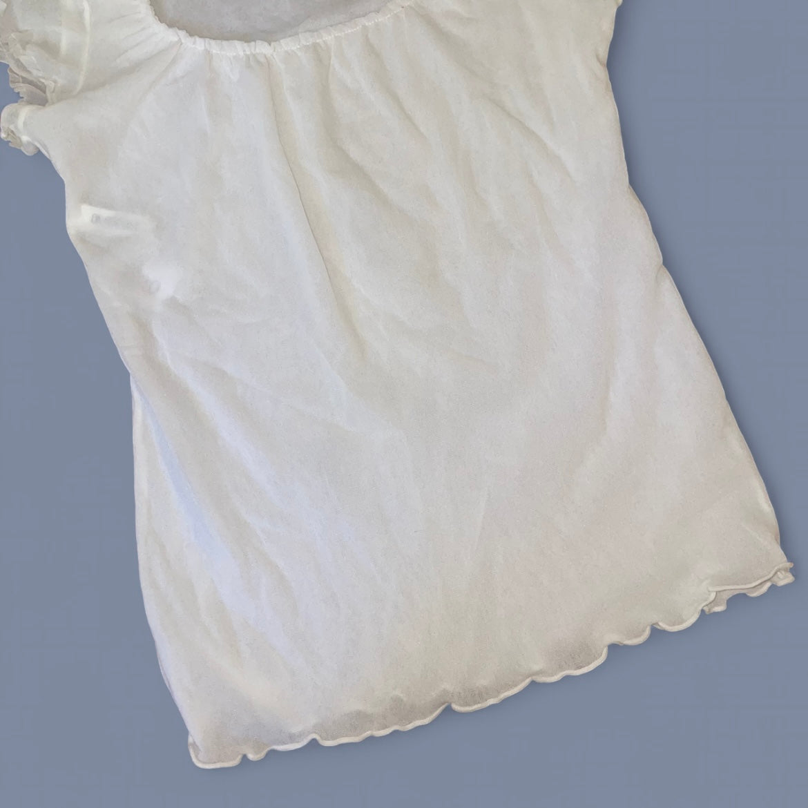 Vintage Sheer White Puff Sleeve Top