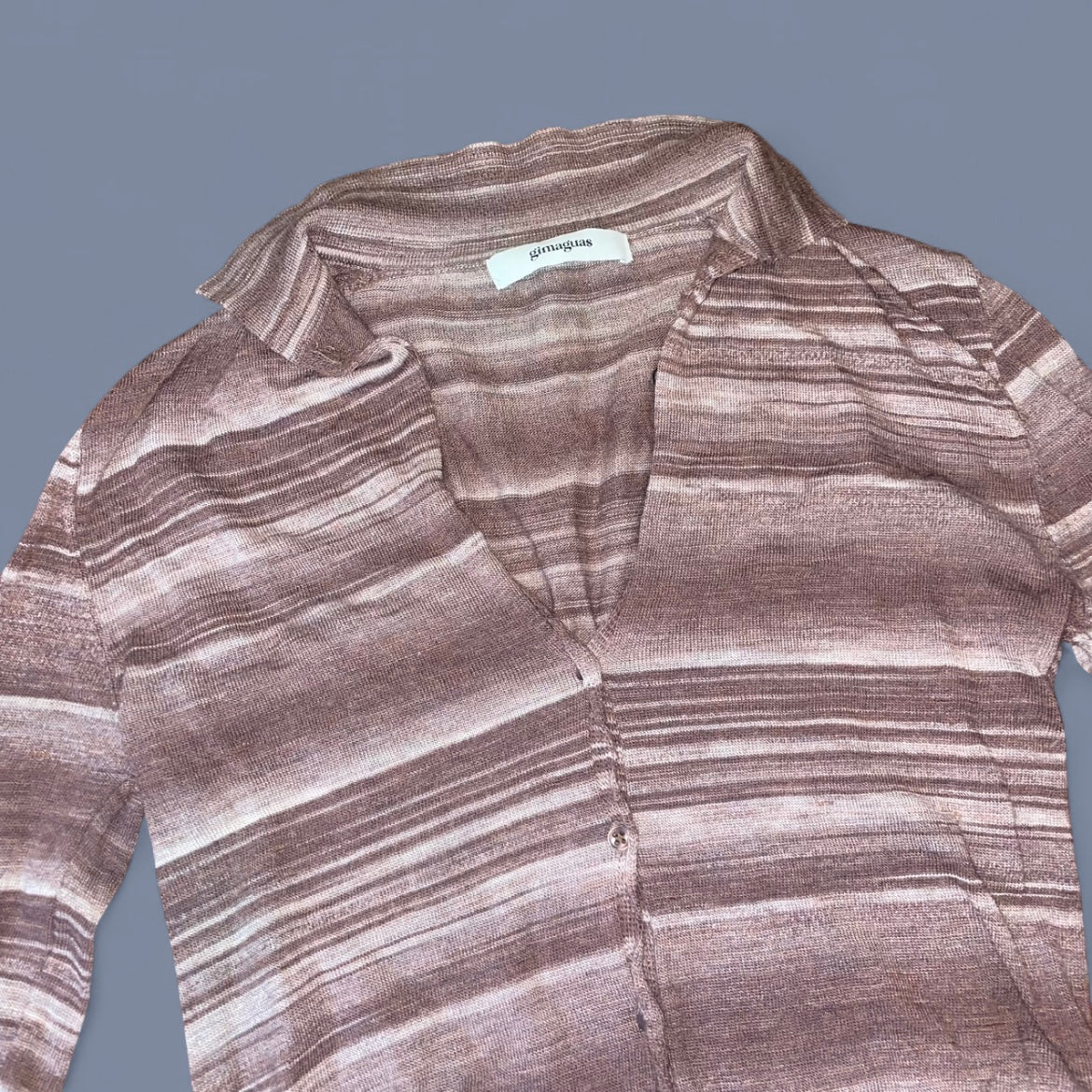 Gimaguas Brown Knit Button Up Sweater