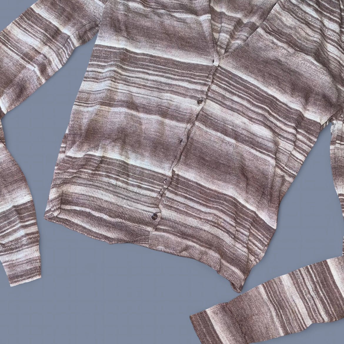Gimaguas Brown Knit Button Up Sweater