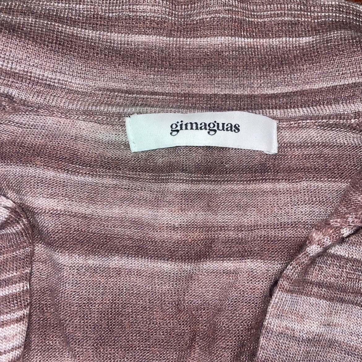 Gimaguas Brown Knit Button Up Sweater
