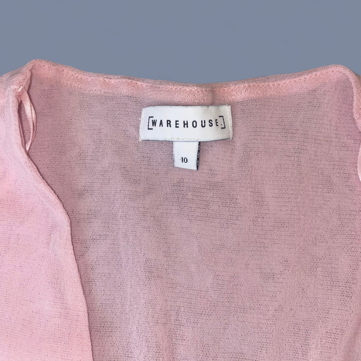 00s Baby Pink Mesh Wrap-style Top