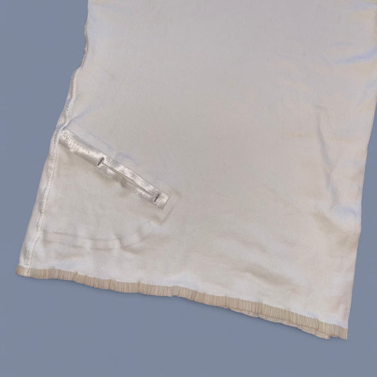 Vintage Cop. Copine White Ruffle Trim Top w/ Pocket Detail