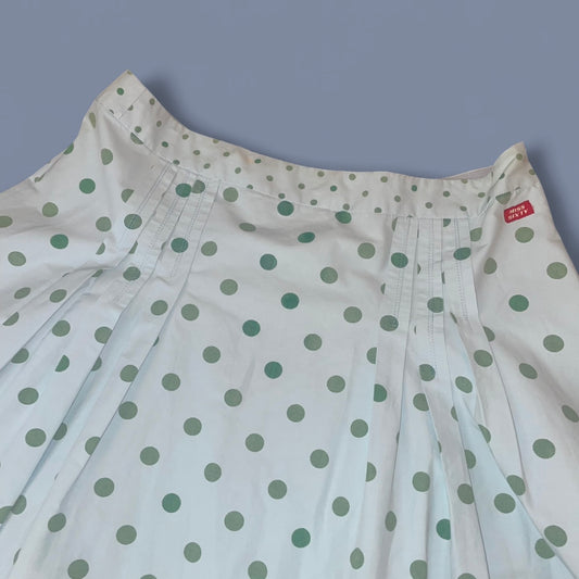 Vintage Miss Sixty Baby Blue Polka Dot Midi Skirt