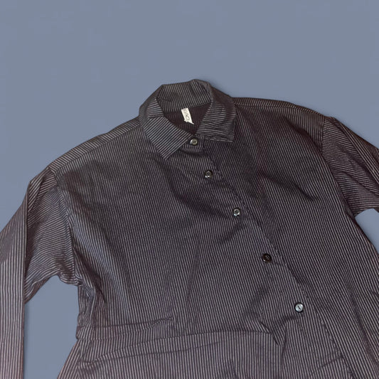 Vintage Asymmetrical Gathered Button Up Shirt