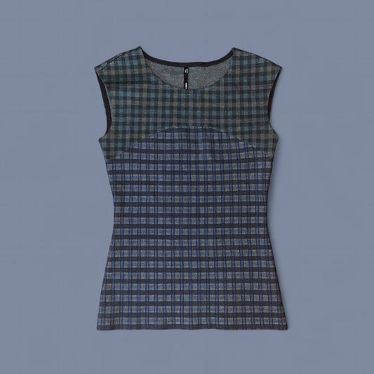 Karen Millen Gray Plaid Top