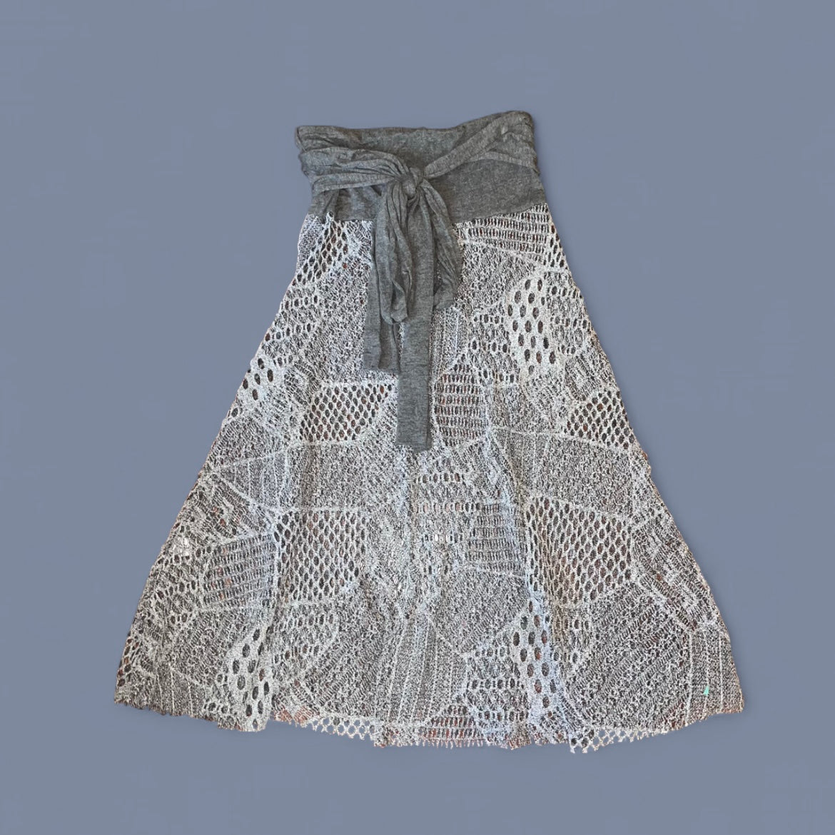 Vintage Gray Crochet Beach Cover Up