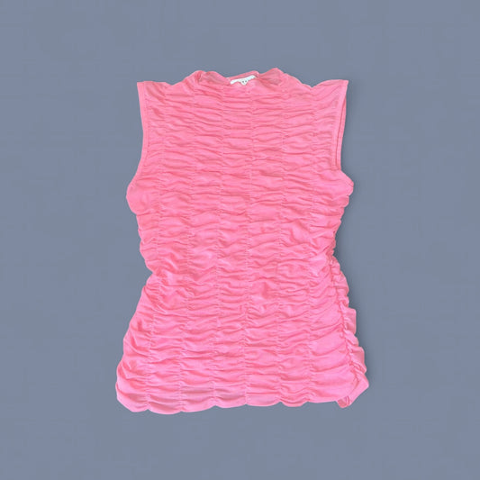 Vintage Topshop Sheer Ruched Mesh Top