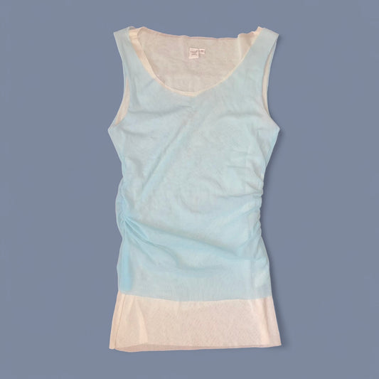 00s Baby Blue Mesh Layered Top