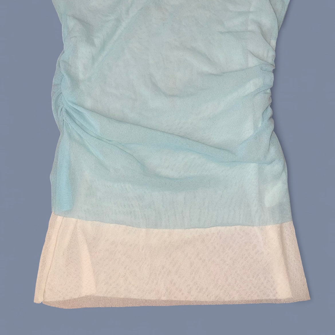 00s Baby Blue Mesh Layered Top