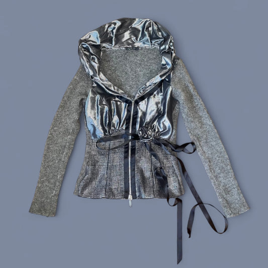 Vintage French Metallic Zip Up Jacket