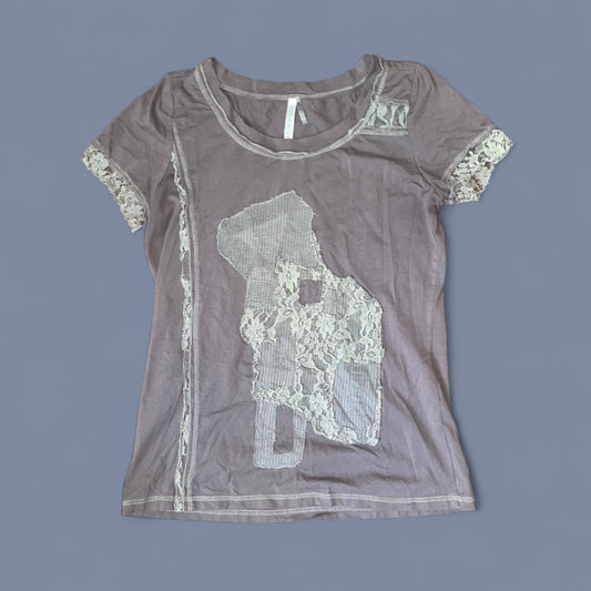 00s Dark Gray Lace Tee