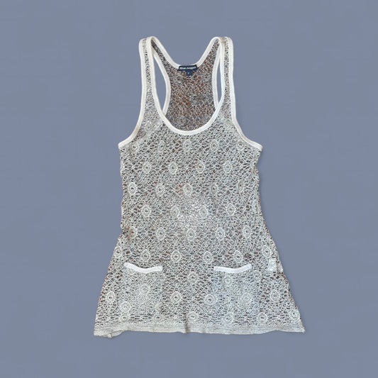 00s Sheer Knit Crochet Tank