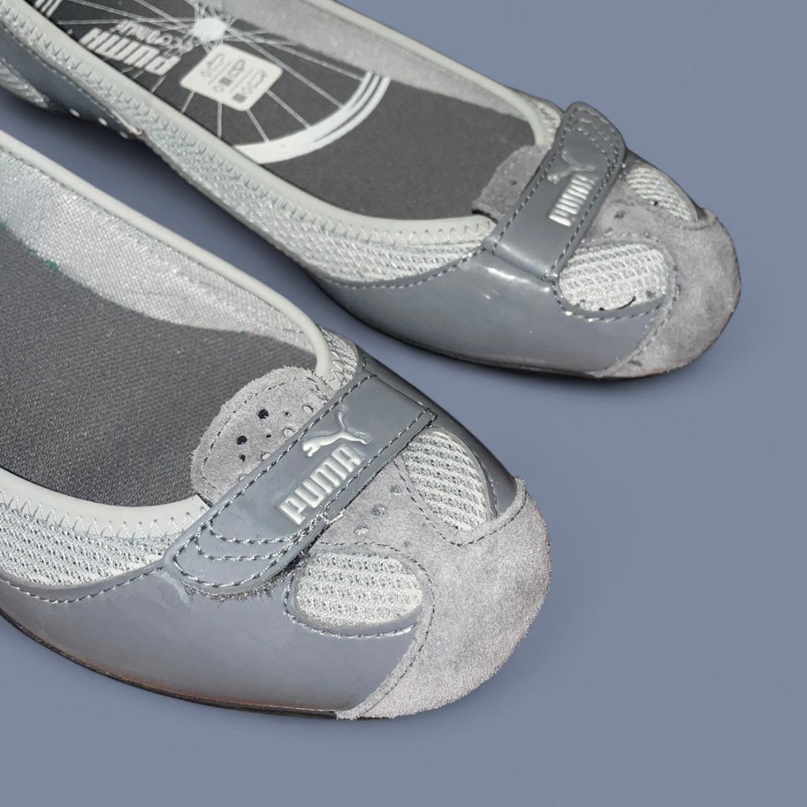 Gray Puma Sporty Ballet Flats