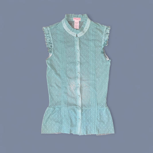 Vintage 00s Guess Turquoise Mesh Top