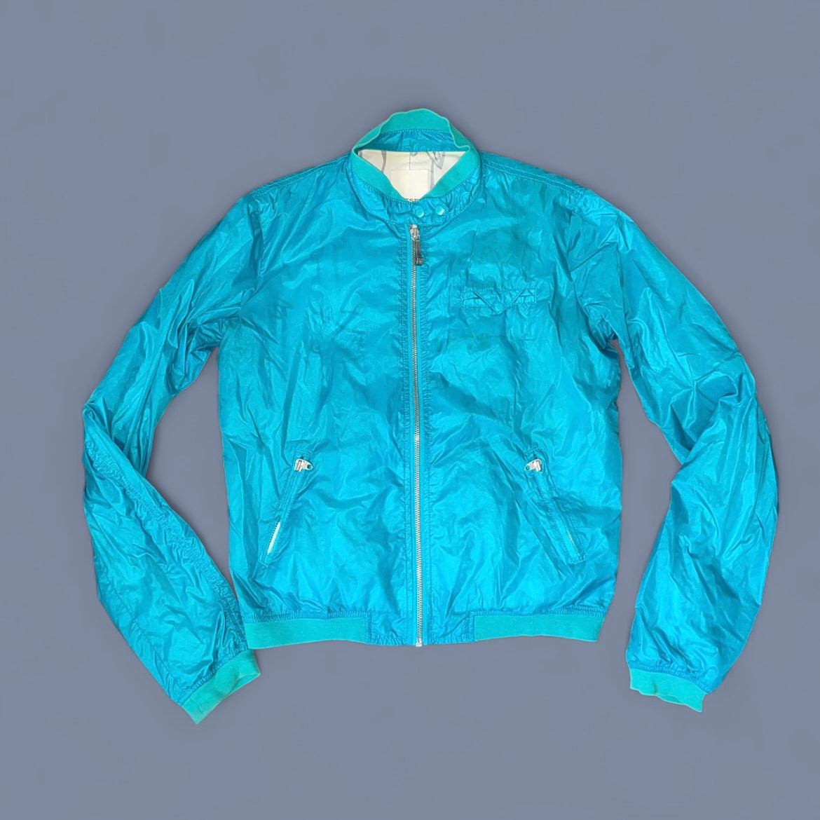 Vintage Diesel Teal Utility-style Windbreaker