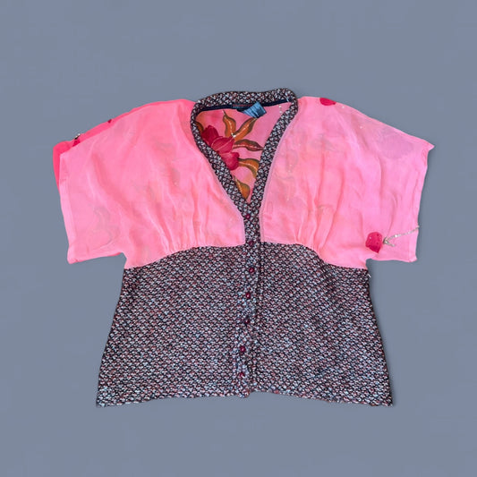Vintage Custo Barcelona Silk Batwing Top