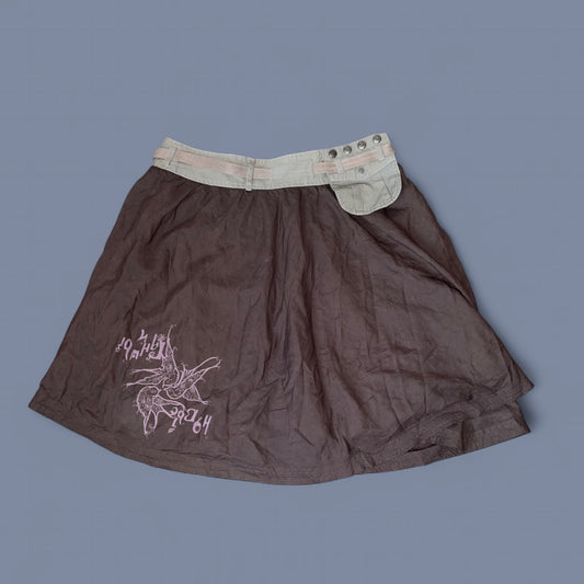 Vintage Diesel Khaki Green Wrap Midi Skirt
