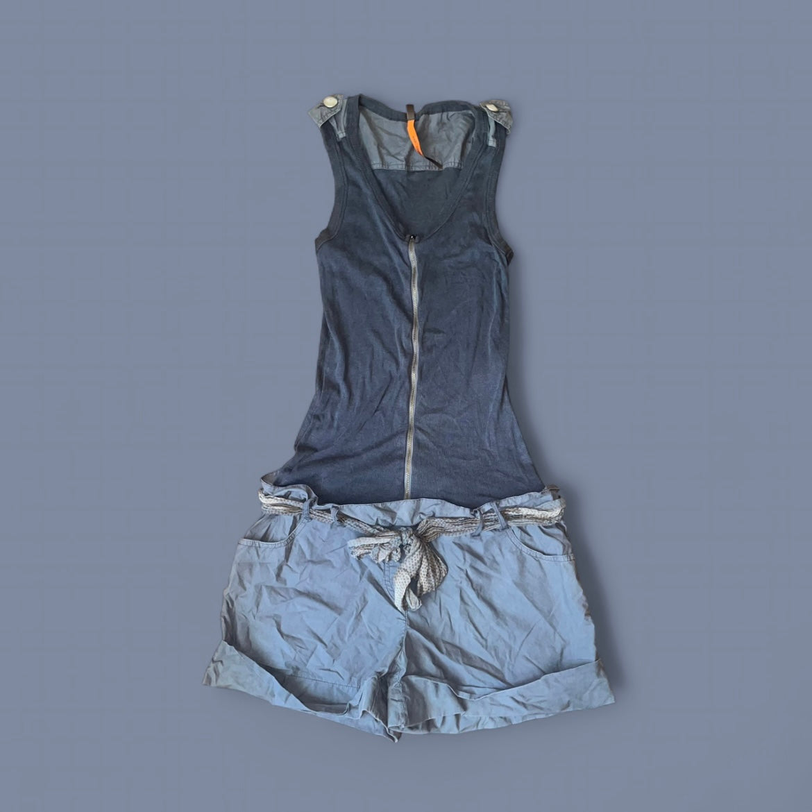 Vintage Cop. Copine Muted Blue Romper